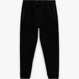 Resim Koton Beli Bağcıklı Fermuarlı Cepli Şardonlu Jogger Eşofman Altı Siyah 6wam40057mk Siyah 