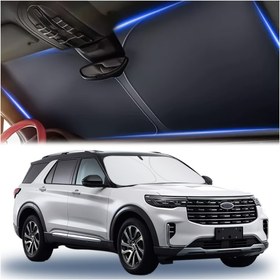 Resim Vakum Tasarımlı Katlanabilir Araba Güneşlik, Yükseltilmiş Ön Cam İzolasyonlu Güneşlik, Kompakt Araçlar, Mini SUV'ler ve Hatchbackler için Maksimum Koruma 