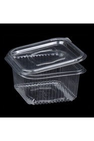 Resim Genel Markalar Şeffaf Kapaklı Sızdırmaz Gıda Kap Kase 100 Adet Düz Kapak Tüm Ölçü 500 gr 