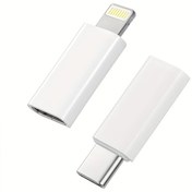 Resim Type-C'den Apple Lightning'e ve Apple Lightning'dan Type-C'ye Adaptör, Telefonlar & Diğer Cihazlarda Şarj ve Veri Senkronizasyonu için Kompakt Tasarım, Taşınabilir ve Yer Tasarrufu Sağlayan, Mükemmel Hediye Fikri 