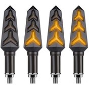 Resim Springsun 4'lü Motosiklet Sinyal Lambası - 12v Süper Parlak Led, Akıcı Dönüş Işığı Ve Gündüz Sürüş Aydınlatması Çok Renkli74 