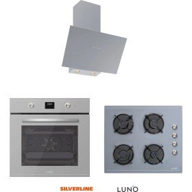 Resim Silverline Luno Ankastre Gri Set (Dijital Fırın+Dokunmatik Davlumbaz) 