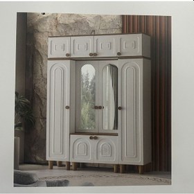 Resim Beril Mdf Portmanto Krem - Meşe 