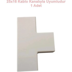 Resim Mutlusan 25X16 Kablo Kanalı T Köşe Ek Parçası Plastik Beyaz 