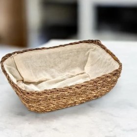 Resim Storemax El Yapımı Hasır Içi Bezli Dikdörtgen Ekmeklik ve Dekoratif Dikdörtgen Hasır Sepet, Hasır Içi Bezli Ekmek Sepeti Dikdörtgen (22CM*16CM*8CM) 