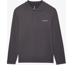 Resim Skechers M Polo Casual Comfort Long Sleeve Polo Erkek Gri Polo Yaka Tshirt S242198-003 