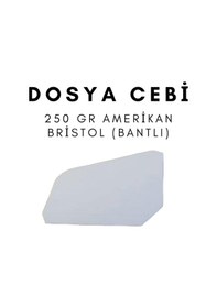 Resim Çözüm Kağıt Dosya Cebi 250 Gr Amerikan Bristol Bantlı 250 Adet 