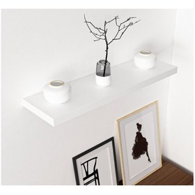 Resim Plodna House 60x13cm Beyaz Mdf Duvar Rafı Uçan Raf 