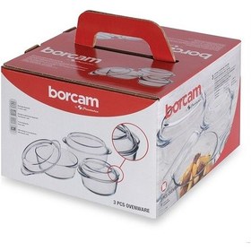 Resim Paşabahçe Borcam Yuvarlak Tencere Seti 3'lü 