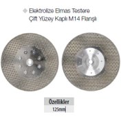 Resim GFB Elektrolize Elmas Testere Çift Yüzey Kaplı M14 Flanşlı 125mm 