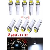 Resim Gürler Oto Aksesuar T5 LED Ampül 5050 Beyaz Renk Gösterge Panel Kadran LED 2 Adet 