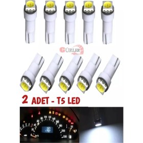 Resim Gürler Oto Aksesuar T5 LED Ampül 5050 Beyaz Renk Gösterge Panel Kadran LED 2 Adet 