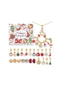 Resim Fosenze Noel Geri Sayım Takvimi Kutusu - Zinc Alloy Gümüşleme, Kolye Ve Bileklik Seti, Dıy Tasarım, 22 Charm Boncuk, Hediye İçin Ideal 