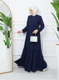 Resim KMKkombin KMKKOMBİN KADIN KOL LASTİKLİ ETEĞİ VE BELİ BÜZGÜLÜ FERACE 