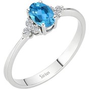 Resim Sirius Pırlanta Ve Oval Mavi Topaz Taşlı Yüzük 0817R0098 