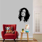 Resim CLK Auto Sanatçı Lana Del Rey Silüetli Dekoratif Duvar Sticker, Çıkartma, Etiket Siyah 001 