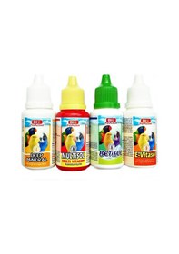 Resim Kafes Kuşları Kanarya Muhabbet Kuşu Papağan Kuş Vitamini 4 Lü Set 