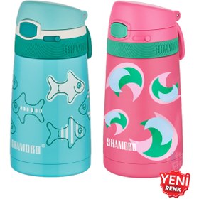 Resim Shamobo 2Lİ SET Pipetli Çelik Termos 350ml -6 Saat Isı Yalıtımı- 