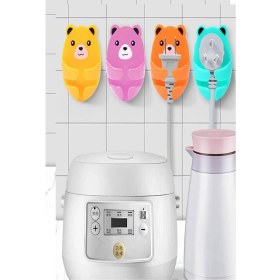 Resim Büro Ev Ofis Düzeni Için 4parça Yapışır Kucaklayan Ayıcık Fiş Kablo Tutucu 