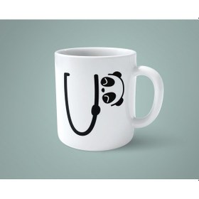 Resim U Harfi Panda Alfabe Baskılı Kupa Bardak 