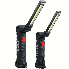 Resim Şarj Edilebilir LED Çalışma Lambaları, Manyetik El Feneri COB Çalışma Işığı Taşınabilir Elde Tutulan Muayene Aydınlatması, İş ışığı İçin Spotlight, Şeffaf Yapılı Hafif el feneri Uzun Ömürlü Dayanıklı İnceleme lambası Elektrikçiler ve Denetmenler için Portatif Fener 
