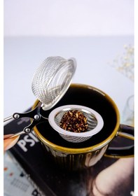 Resim Digithome Paslanmaz Çelik Bitki Çayı Demleme Süzgeci Maşalı Çay Süzgeç Gri - Mnb05601 C1-1-154 