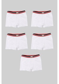 Resim Ceylanoğlu 6'lı Beyaz Erkek Çocuk Sade Boxer-343-1 Beyaz 