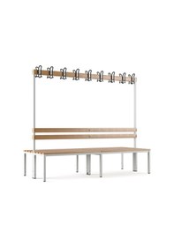 Resim Ayakkabılıksız 6 Ayaklı Çift Taraflı Bank, Kanca Şeritli Bank, 18 Kanca, 200x85x170 Cm, Spor Bankı 