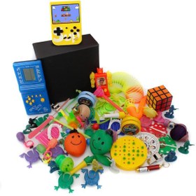 Resim Nostaljik Bakkal Özel Mavi Tetris Ve Sarı Nostaljik Atari Oyuncak Kutusu 
