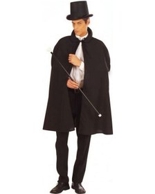 Resim Siyah Sihirbaz Pelerini 120 Cm Ve Sihirbaz Şapkası 12 Cm Csmtex - 71 Yetişkin Boy 