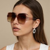 Resim Kadınlar İçin Büyük Çerçeveli Moda Gözlük - Çok Yönlü Günlük ve Sokak Stili Aksesuar, Hafif Dayanıklı Plastik Menteşeler, Trend Casual Tasarım, Çerçevesiz Tek Parça Lens Dekoratif Gözlük 