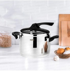 Resim Nehir Silver Trend Paslanmaz Çelik 8 Litre Düdüklü Tencere Gümüş - Siyah 