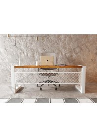 Resim Ntconcept Alfa M6 Masif Ağaç Ofis ve Çalışma Masası - Ebat Seçenekli 
