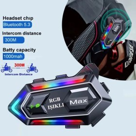 Resim Serreha İntercom 2 Eşleşmeli Kask Kulaklık Max Su Geçirmez Bluetooth Motosiklet Intercom Kulaklık 