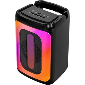 Resim RTG QS1418 Bluetooth Hoparlör RGB Işıklı 4 İnç USB SD Kart Aux Girişli Speaker 