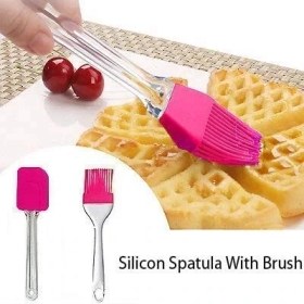 Resim 2&amp;#39;li Silikon Pasta - Börek - Poğaça Yağ Fırçası ve Spatula Seti 