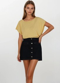 Resim Mini Kot Etek - Mavi / 38 