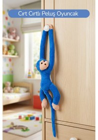 Resim Elleri Yapışan Oyun Ve Uyku Arkadaşı Peluş Maymun Lacivert Lacivert 