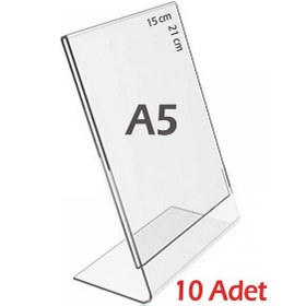 Resim A5 L-Tipi Dikey Şeffaf Föylük Menü Fiyatlık Broşürlük Etiketlik ( 