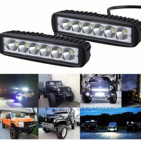 Resim 2 ADET 6 LEDLI METAL KASALİ 18 W OFF-ROAD LED ISİK GÜNDÜZ FARİ SİS 