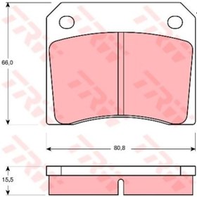 Resim TRW GDB557 Fren Balatası Ön P404 1.6 1.6Gt 63-71 66×80.8×15.5 