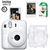 Resim Fujifilm Instax Mini 12 Beyaz Fotoğraf Makinesi Simli Pleksi Kılıf Çerçeve Ve 10'lu Film Hediye Seti-fotsı001 