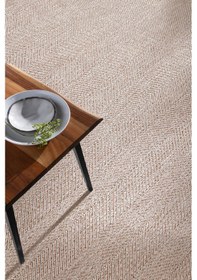 Resim Yuvarlak Sisal Elit 1002 Gri Hasır Görünümlü Modern Salon Oturma Odası Dört Mevsim Halı Bej Bej 