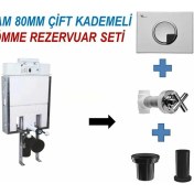 Resim Visam Gömme Rezervuar Slim 80 Asma Klozet Için +Kumanda Paneli 