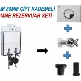 Resim Visam Gömme Rezervuar Slim 80 Asma Klozet Için +Kumanda Paneli 