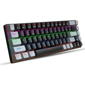Resim Hxsj V800 68 Tuşlu Mavi Switch Kablolu Mekanik Klavye 