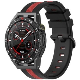 Resim Sones Coros Apex 46mm/apex Pro / Ticwatch Pro 3 22mm Dikey İki Renkli Silikon Saat Kordonu 