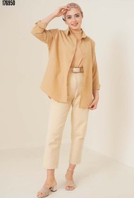Resim 103901 Oversize Basic Tesettür Gömlek Bej 
