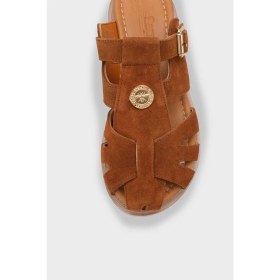 Resim Capone Outfitters Cheri Hakiki Süet Gladyatör Dolgu Topuk Kadın Terlik 