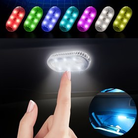 Resim 1'li Paket LED Dokunmatik Sensörlü İç Aydınlatma, USB Şarj Edilebilir Kablosuz Çok Renkli Ortam Aydınlatması, Polimer Bataryalı, 36V Güvenli Voltajlı Ev Ofis Araç Okuma & Dekorasyon için Kompakt Tasarım 